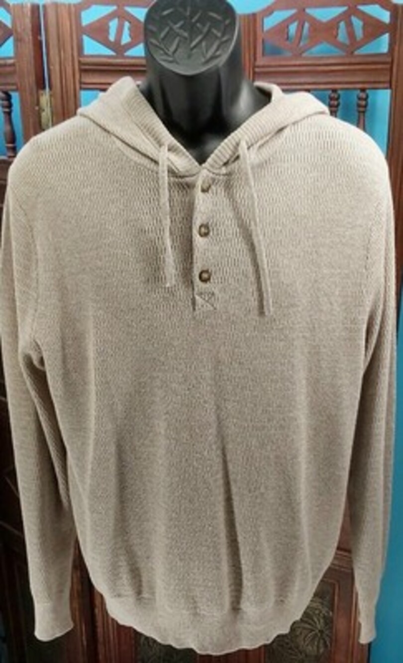Hawker Rye Henley Hoodie Sweatshirt Cotton  {F0026}